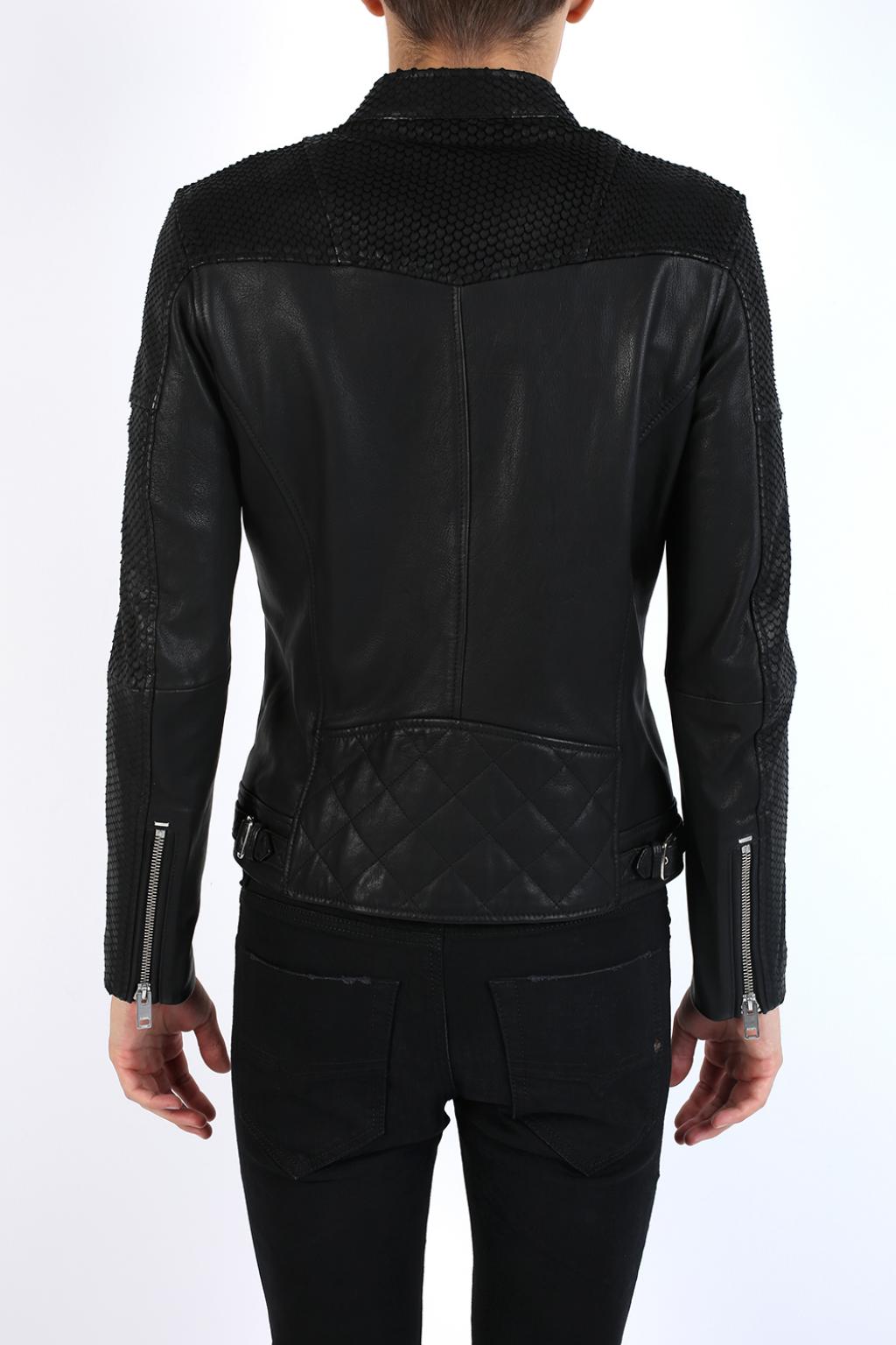 Band collar leather jacket Diesel Vitkac France